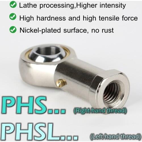 Rod Ends Joint Bearings PHS3 PHS4 PHS5 PHS5-1 PHS6 PHS8 PHS10 PHS10-1 Female Thread Lathe processing PHSL3 PHSL4 PHSL5 PHSL5-1