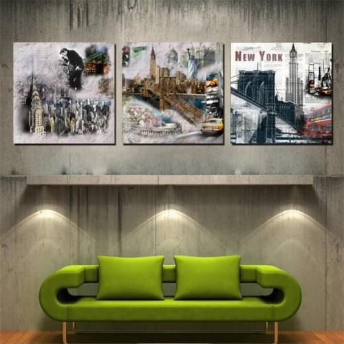 Three modern oil paintings wall decoration pictures canvas wall art modern commodities