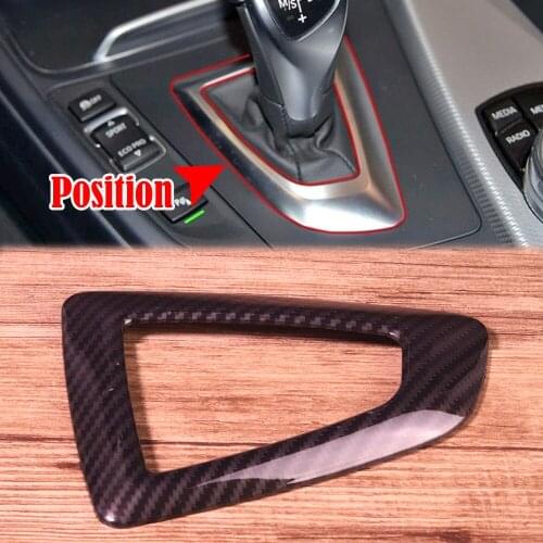 Carbon Fiber ABS Gear Shift Knob Base Frame Trim Cover Sticker Styling Fit For BMW 1 2 4 Series 3 Series GT 2019 Decoration Trim
