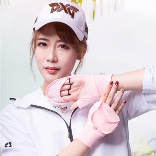 OhSunny Spring Summer Breathable Sun Protection UPF 500 CoolChill Fabric Hand Protector Half Finger Gloves For Driving Cycling