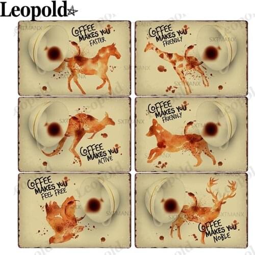 Vintage Metal Tin Plate Animal Slogan Creative Coffee Letter Poster Plaque Cafe Bar Club Home Decoration 20X30Cm