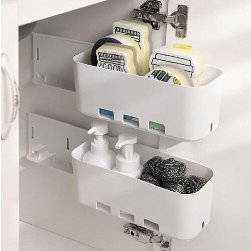 Retractable Drawer Storage Rack Sponge Holders Storage Box Wall Shelf Crevice Pull-Out Box Kitchen Storage Cabinets Organizer