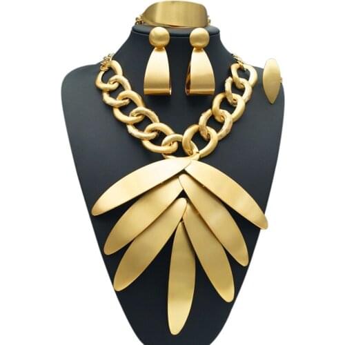 Yulaili Fashion Brazilian Gold Jewelry Sets Italia Bridal Stainless Steel Jewelry Set Accessories For Woman HS16103102