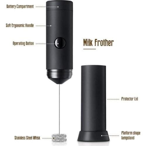 1PC Handheld Electric Milk Frother with 1PC Milk Frothing Heads Foam Maker Whisk Mixer Stirrer Coffee Egg Beater