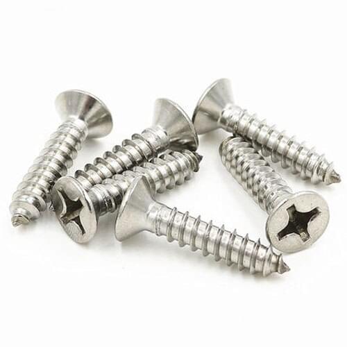 100Pcs M1*3/3.5/4/4.5/5/6mm Length Phillips Cross Countersunk head self-tapping screws miniature electronic screw bolts steel