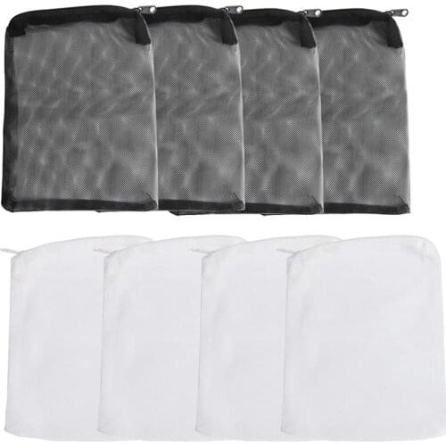 24 Pieces of Aquarium Filter Bag Media Mesh Filter Bag Reusable Mesh Bag for Granular Carbon, Bioball White and Black