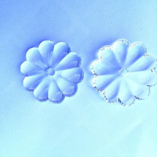 50pcs/lot 25mm Visual Flower Shape Clear Glass Beads With Middle Hole lovely Crysat Chandelier Lighting Decoration