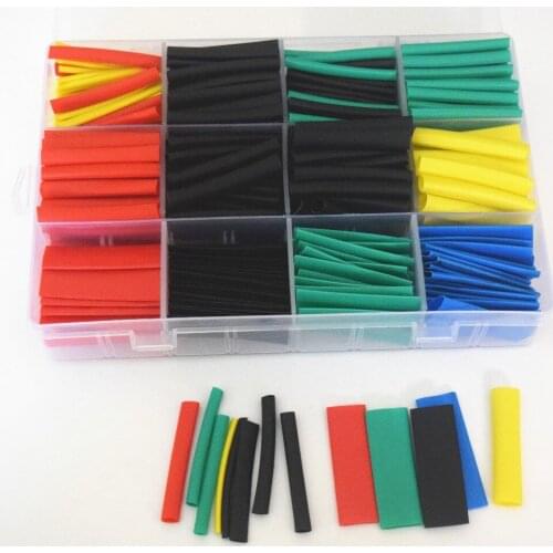 530pcs Multi Color Heat Shrink Tubing Insulation Shrinkable Tube Assortment Electronic Polyolefin Ratio 2:1 Wrap Sleeve Tube Kit