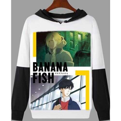 Anime White Hoodie BANANA FISH Ash Lynx Cosplay Women Men Casual Sweatshirt Hooded Coat Spring Autumn Thin Pullover Customize An