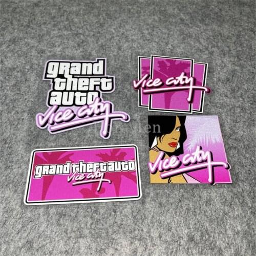 Car Stickers for GTA Vice City Classic Game Grand Auto Decals Laptop Keyboard Guitar DIY Graphics