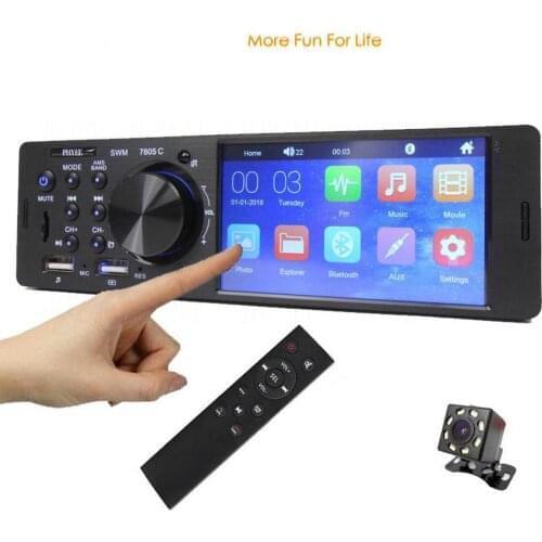 1 Din 4.1 Inch 780 5C LED Touch Screen Car RadioAudio Video MP5 Player USB Fast Charging ISO Remote Multicolor Lighting
