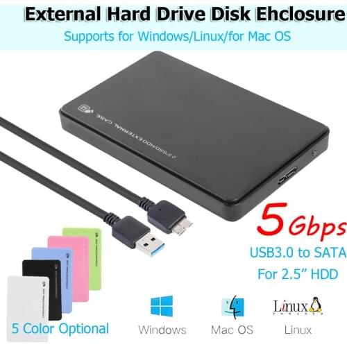 2.5 inch HDD SSD Case USB3.0 to SATA Hard Disk Box 5Gbps SD Disk Case HDD External Hard Drive Enclosure for Notebook Desktop PC
