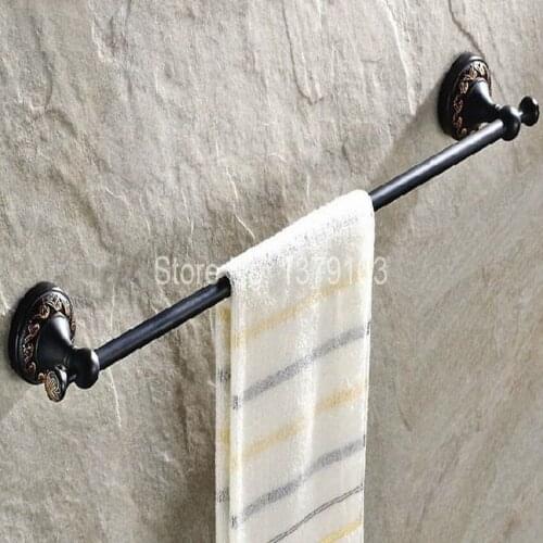 Black Oil Rubbed Antique Brass Wall Mounted Bathroom Single Towel Rail Holder Rack Bar aba461