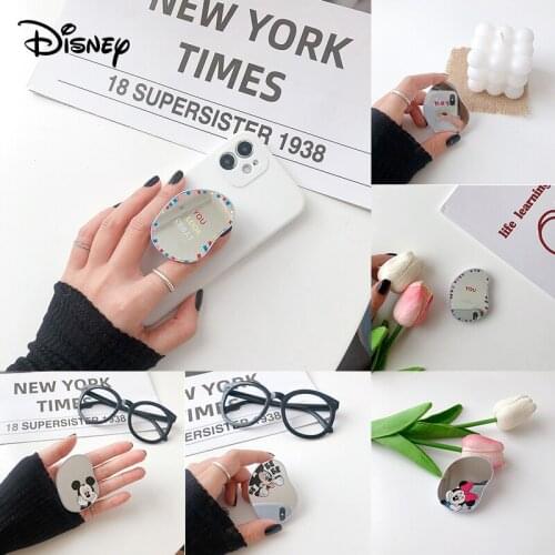 Disney Mickey Mouse Minnie Mobile Phone Stand Holder cell Smart Cartoon Phone Ring Mirror holder Socket Cute Mount Stand