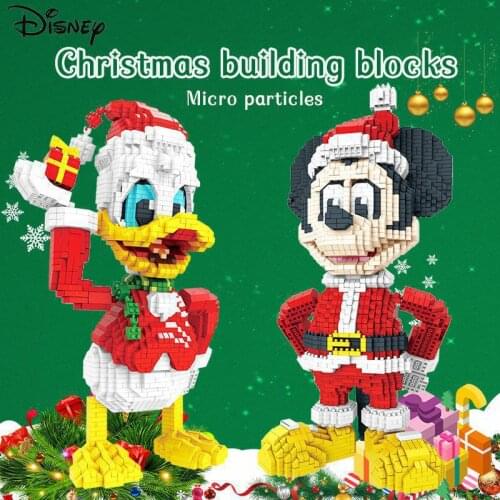 Disney Mickey Mouse Donald Duck Mini DIY Building Blocks Anime Diamond Micro Brick Toys Christmas New Year Kid Gift Decorations