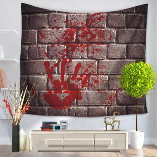 Home Decorative Wall Hanging Carpet Tapestry Rectangle Bedspread Blood Handprint Cat Pattern GT1025
