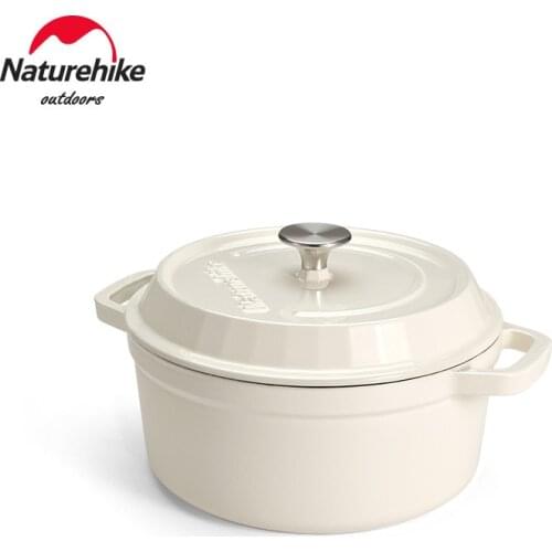 Naturehike 3.8L Enamel Pot Outdoor Camping Pot Portable Anti-scalding Stew Pot Picnic Pot Comes With Anti-scalding Suit