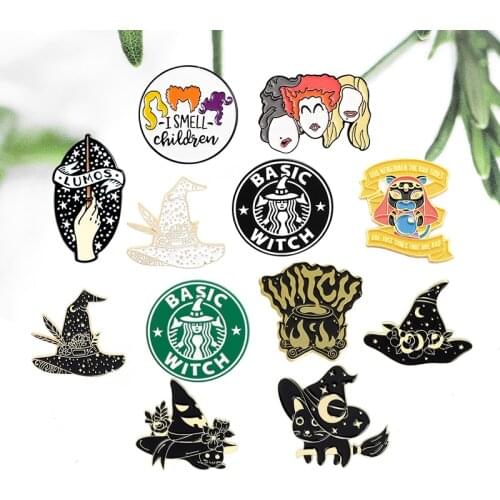 Froggy Witch magic wand Enamel Pin Custom Frog with hat Brooches Bag Clothes Lapel Pin Badge Cartoon Jewelry Gift for Kid Friend