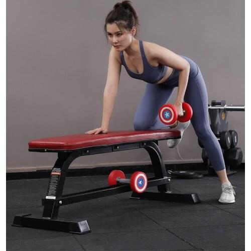 Red And Black Dumbbell Bench Fitness Machine Flat Bench Professional Business Multifunctional Weightlifting Bed