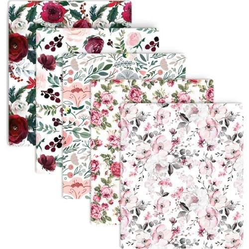 Patchwork Flower Printed Polyester Cotton Fabric for Tissue Sewing Quilting Fabrics Needlework Material DIY,1Yc13606