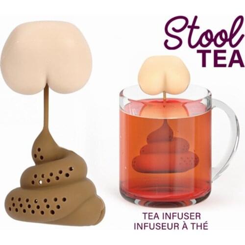 Reusable Silicone Tea Infuser Creative Poop Shaped Strainer Funny Tea Bag Tool Coffee Filter Diffuser Teaware Teapot Accessories