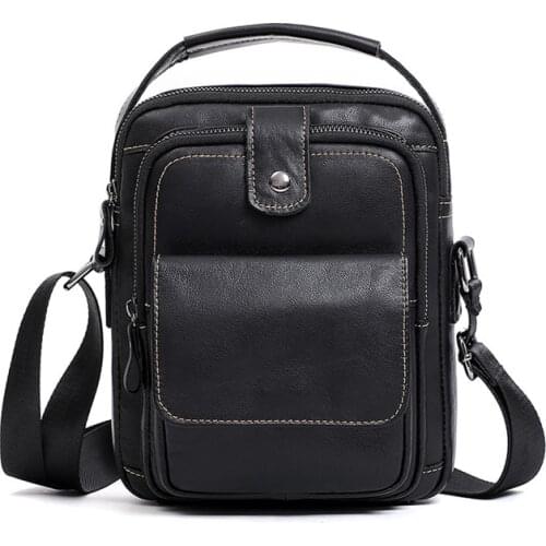 Men Handbag Leather Messenger Bag Mens Shoulder Bag Genuine Leather Mens Small Casual Flap Male Crossbody Bags For Men