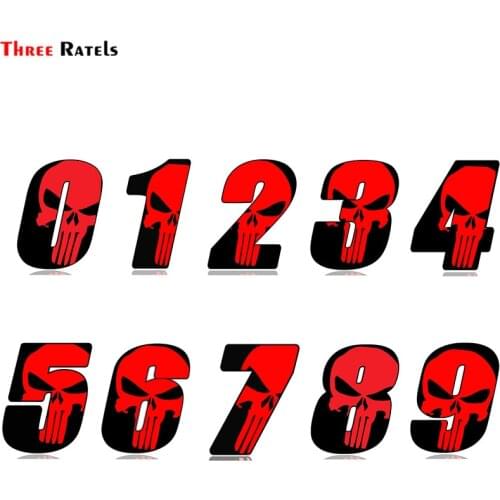 Three ratels FTC-716# Racing Number skull motorcycle car Sticker Decal Motocross Auto ATV BIKE Decor