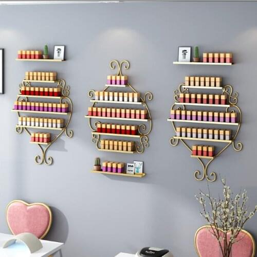Nordic gold manicure rack wall hanging rack, nail polish display, iron nail polish shelf