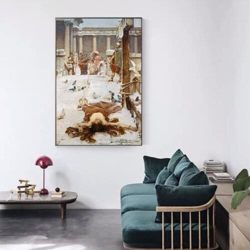 Wall Prints Painting Home Decor John William Waterhouse Saint Eulalia Portrait Picture Canvas Art Poster For Living Room