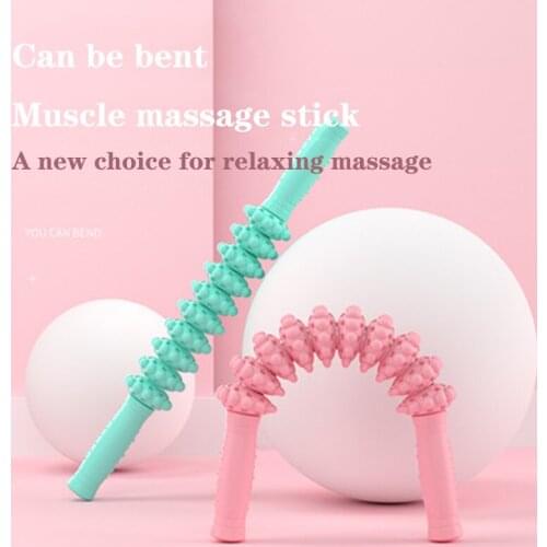 2021 new multifunctional flexible wolf tooth wheel massage stick deep muscle relaxation yoga stick fitness equipment