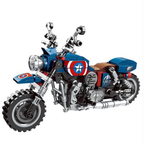 New Marvel Avengers Natasha Black Widow Captain America Iron Man Motorcycle Technical Building Blocks Hero Toys Kid Gifts