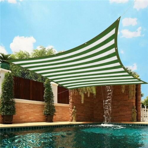 NEW SunShade Sail Outdoor Sun Shade Sail Striped Sun-Shelter Awnings For Outdoor Garden Pool Partio Beach Camping Awning Tent