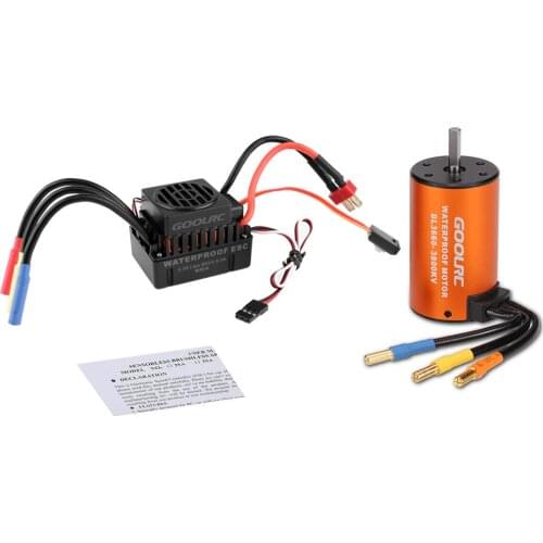 Upgrade GoolRC Waterproof 3660 3800KV Brushless Motor with 60A ESC Combo Set for 1/10 RC Car Parts