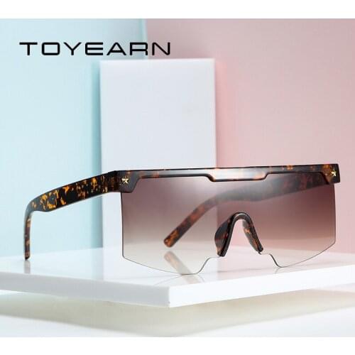 New Fashion Luxury Brand Designer Square Oversized Sunglasses Women Men Vintage Flat Top Gradient Rivet Star Sun Glasses UV400