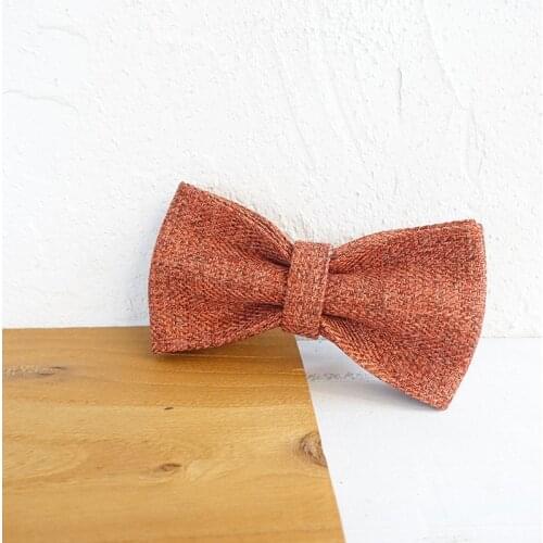 Orange Suit Linen Dog Bowtie Pet Collar Accessory Puppy Cat Pet Supplies Grooming Tools Dogs Dismountable Ornamental Bow Tie