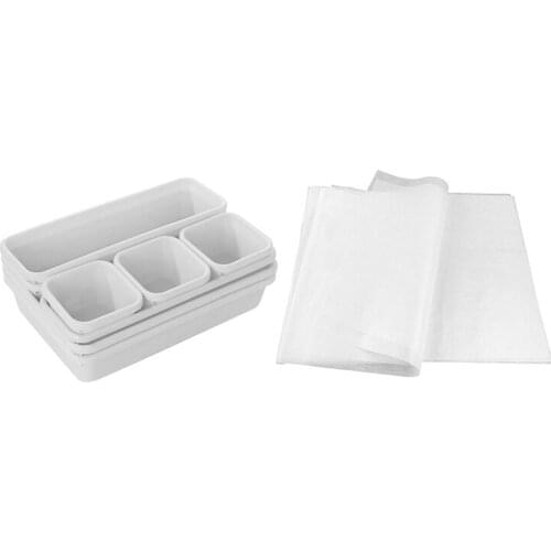 Organizer Box Trays Home Office Storage Kitchen Bathroom Closet Desk Box with 500Pcs Parchment Paper Greaseproof
