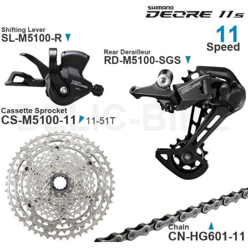 SHIMANO DEORE M5100 M5120 11v Groupset Shifter Rear Derailleur SHADOW RD - 1x11-speed Cassette Chain Original parts for MTB bike
