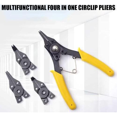 4 in 1 Snap Ring Pliers Plier High Carbon Steel Spring Disassembly Tools Retaining Clip Jewelry Circlip Pliers Ring Remover
