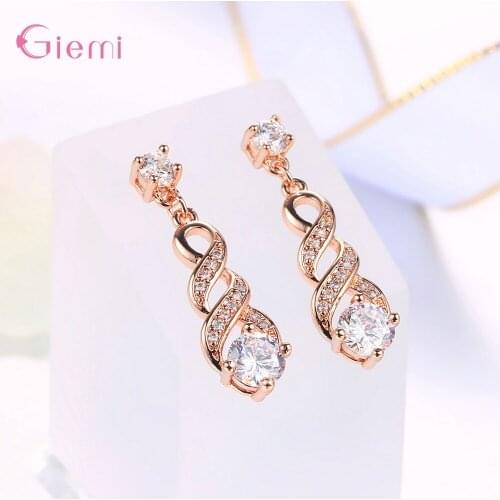 Drop Shipping Genuine 925 Sterling Silver Dangle Earrings Paved With Bright Crystal Music Note Shape Women Earrings Jewelry