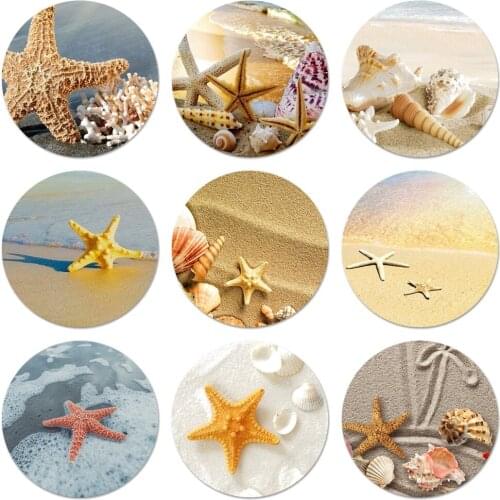 Relax Starfish Ocean Sky Sun Badge Brooch Pin Accessories For Clothes Backpack Decoration gift 58mm