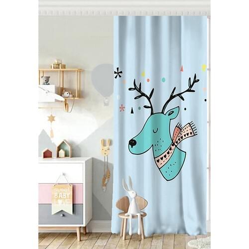RealHomes Single Wing Special Designed Digital Printed Children 'S Room Backdrop Curtain