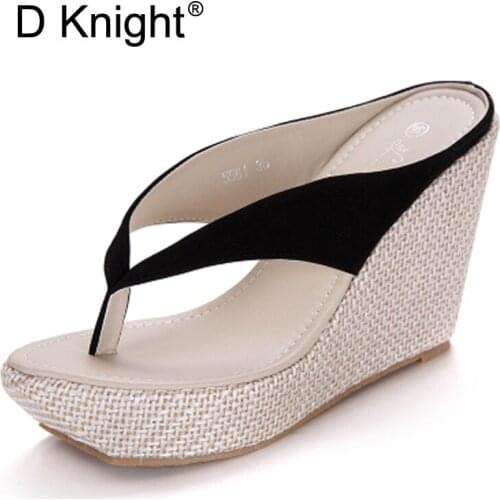 Sandals Shoes Woman Bohemia Style Flip Flops Gladiator Sandals Women 5 Colors Platform Wedges Sandals Ladies Beach Shoes US 3-10