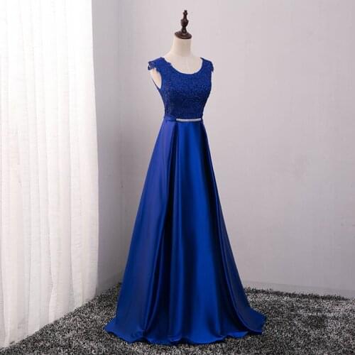 Sexy V-opening Back A-line Appliques Lace Satin Mother of the Bride Dresses Bridesmaid Wedding Party Robe Prom Vestidos