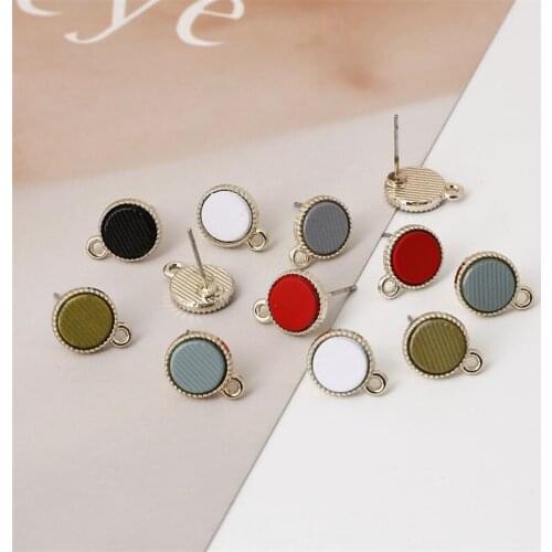 4pcs Fashion Plating Metal Round/Heart Shape Enamel Earrings For DIY Lady Wedding Bridal Popular Earrings Jewelry Accessories