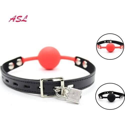 Lockable Silicone Ball Mouth Gag Adults DBSM Cosplay Costume Accessory Bondage Mouth Gag Head Harness Restraints Erotic Sex Toys