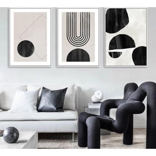 Modern Abstract Geometric Wall Art Canvas Painting Black White Posters And Prints Wall Art Pictures Living Room Home Decoration