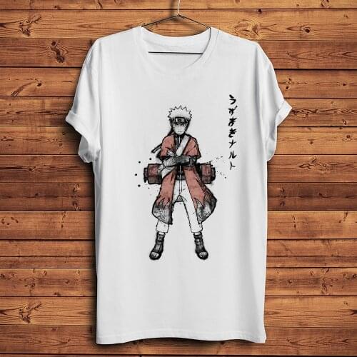 Ink watercolor style Uzumaki Naruto funny anime t shirt men white casual tshirt unisex short sleeve japan manga streetwear tee
