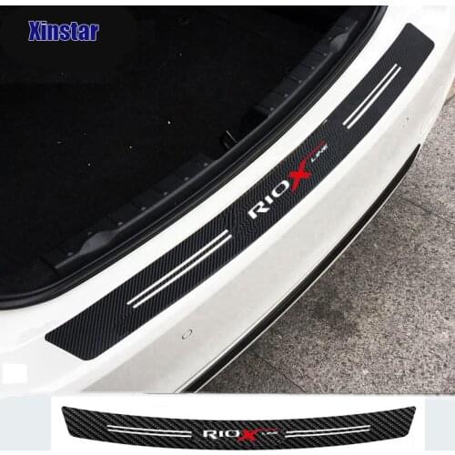 Carbon fiber car rear bumper protection sticker for kia rio x-line