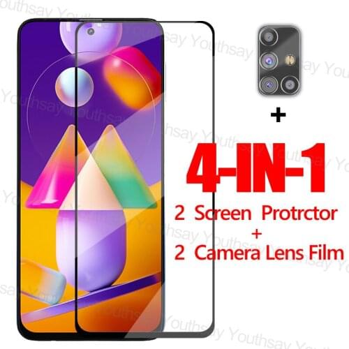 9H Full Glue Tempered Glass For Samsung Galaxy M31S A21S A41 A31 A51 A71 A11 Glass Screen Protector For Samsung Galaxy M31S Film