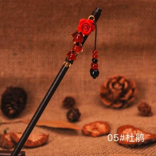 Women Wood Glaze Hair Fork Hair Chopsticks Vintage Chinese Style Hanfu Hair Stick Hairpin Woman Jewelry Hair Clip Accessories